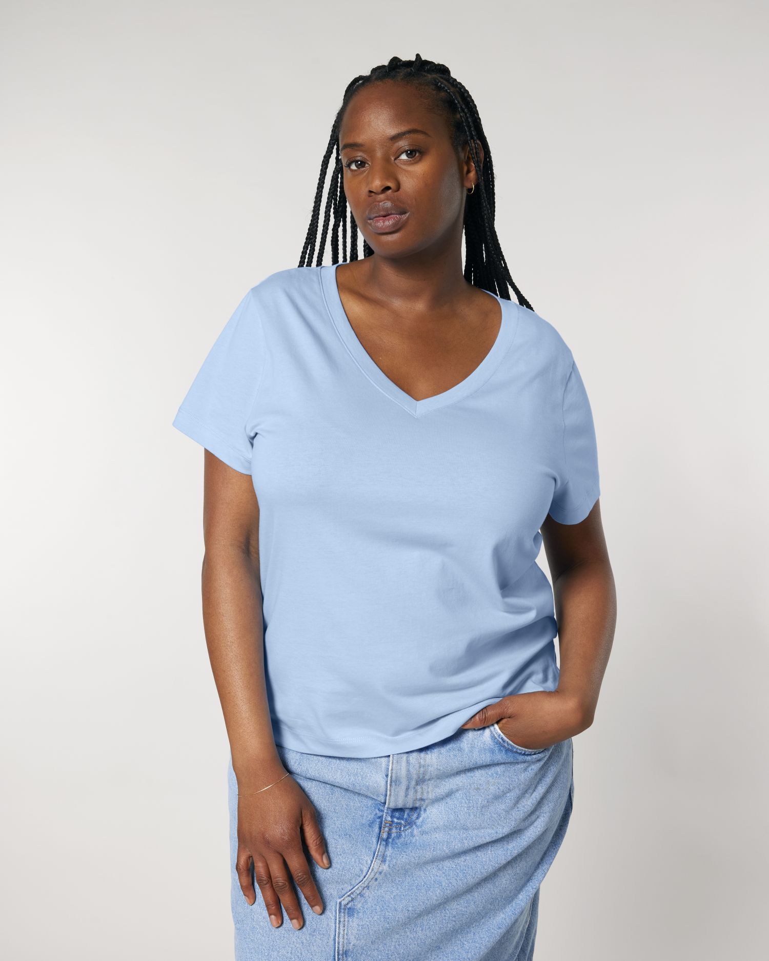 CAMISETA MUJER CUELLO V 155GSM | STTW176