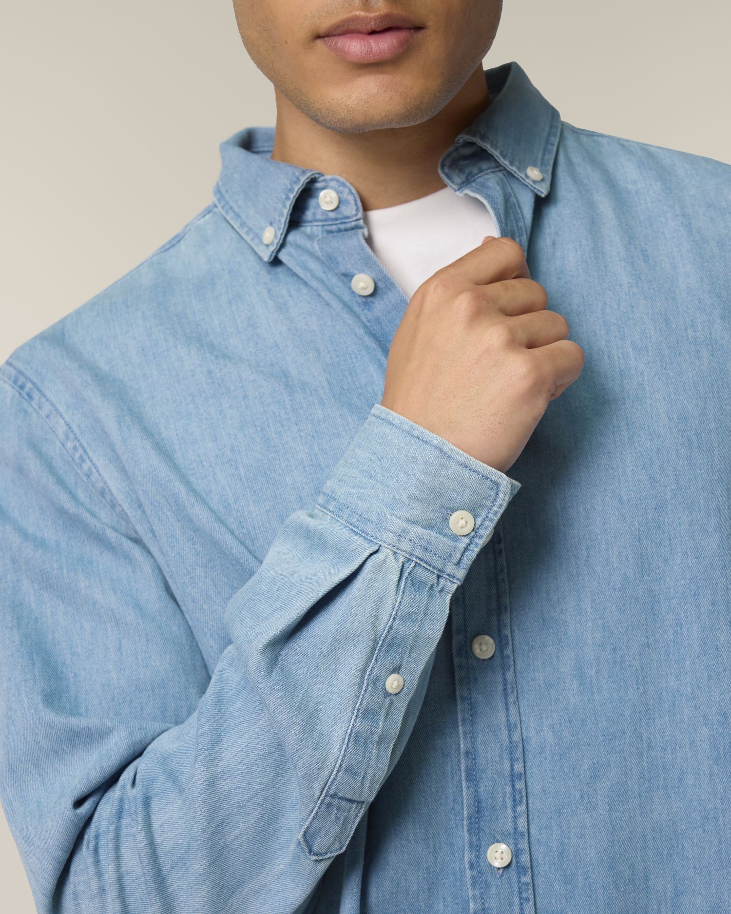 CAMISA DENIM HOMBRE 235GSM | STWM967