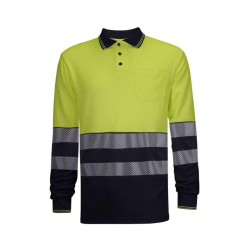 POLO MANGA LARGA AV BANDAS SEGMENTADAS 140GSM | WR2306S