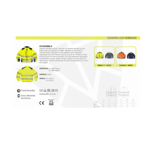 CHAQUETA REVERSIBLE ACOLCHADA 225GSM | WT8210