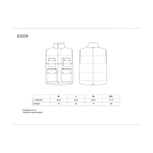 CHALECO ACOLCHADO MULTIBOLSILLOS 325GSM | WT3209