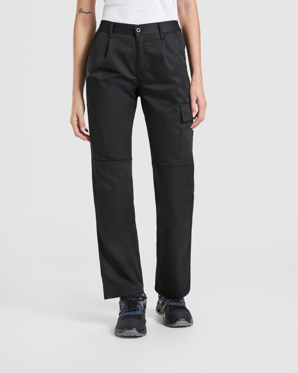 Pantalón Multibolsillos Elástico Mujer Plomo Oscuro Front