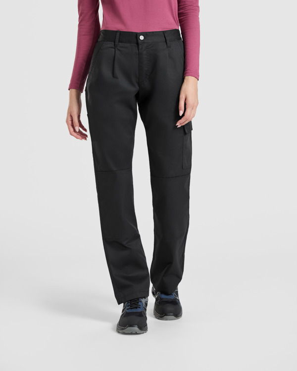 Pantalón Multibolsillos Básico Mujer Negro Front
