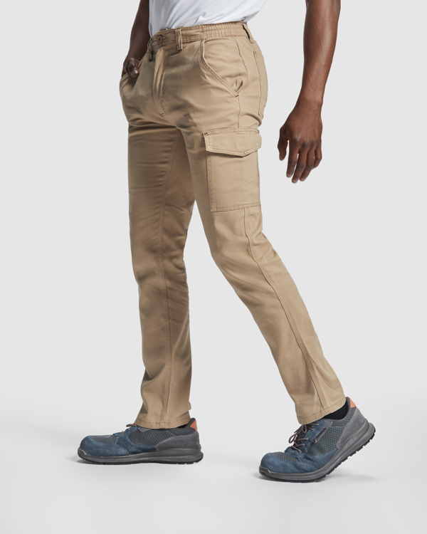 Pantalón Multibolsillos Gramaje Alto 300 Camel Front