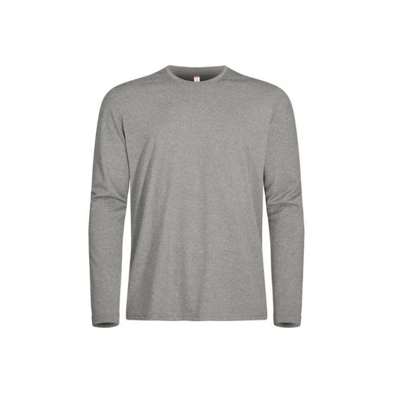 CAMISETA TÉCNICA MANGA LARGA · 135GSM · TEJIDO SPUNED DYED · PROTECCIÓN UV_50 · BASIC ACTIVE GRIS MELANGE FRONT