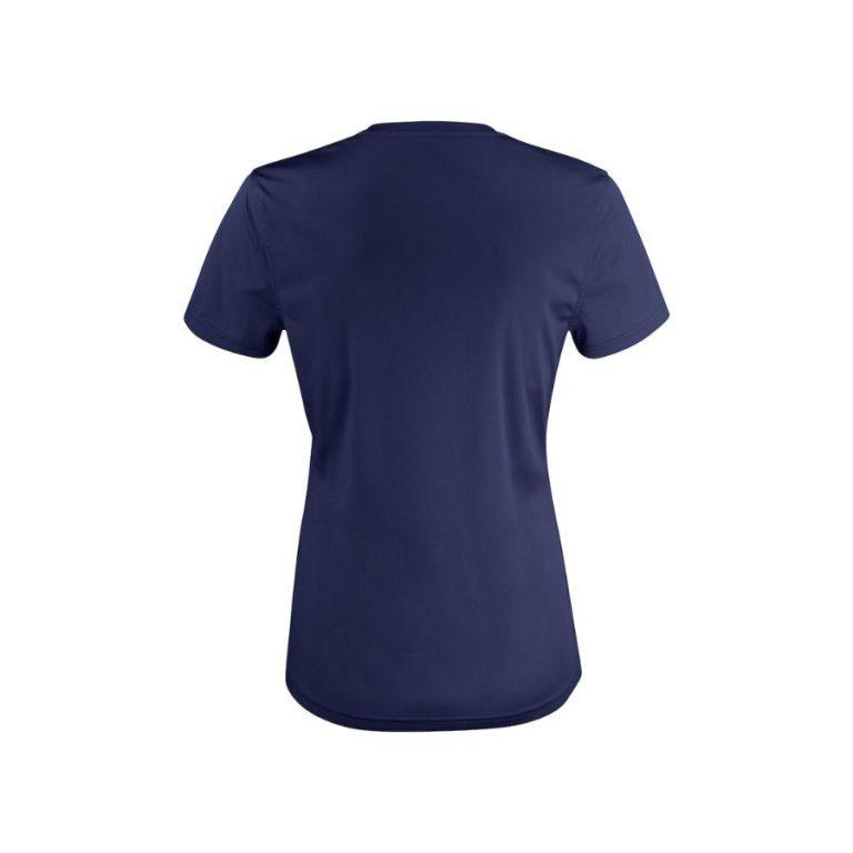 CAMISETA TÉCNICA MUJER · 135GSM · TEJIDO INTERLOCK · PROTECCIÓN UV_50 · BASIC ACTIVE MARINO FRONT