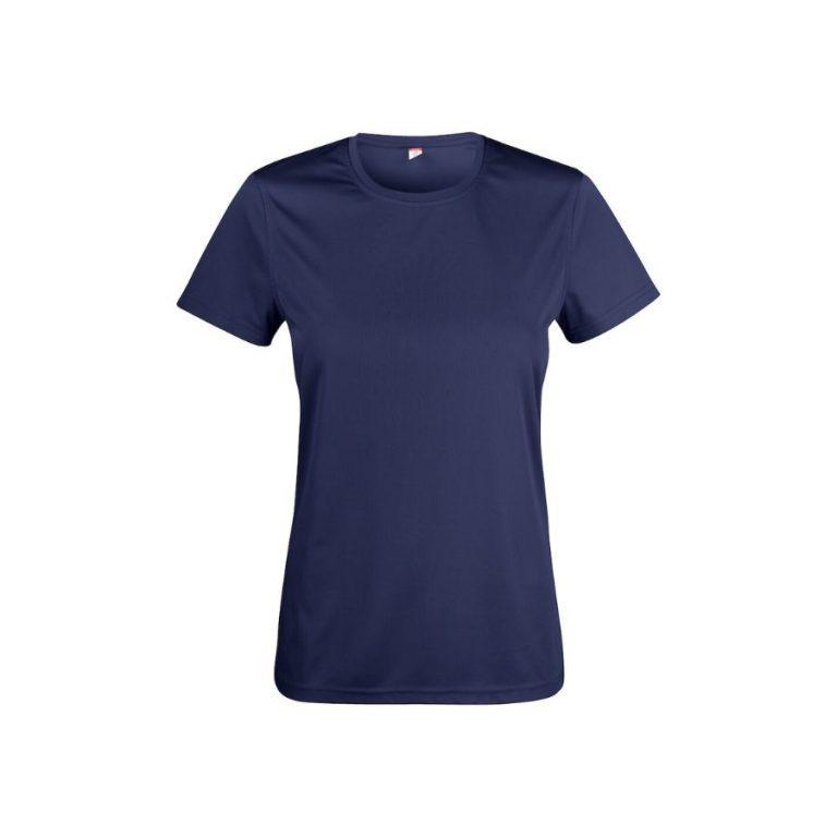 CAMISETA TÉCNICA MUJER · 135GSM · TEJIDO INTERLOCK · PROTECCIÓN UV_50 · BASIC ACTIVE MARINO FRONT