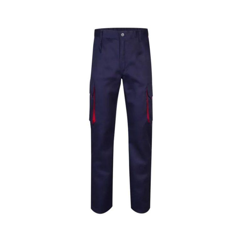 PANTALÓN MULTIBOLSILLOS BÁSICO · BICOLOR · 210GSM · DOBLE COSTURA · 6 BOLSILLOS · A103004 MARINI_ROJO DEL