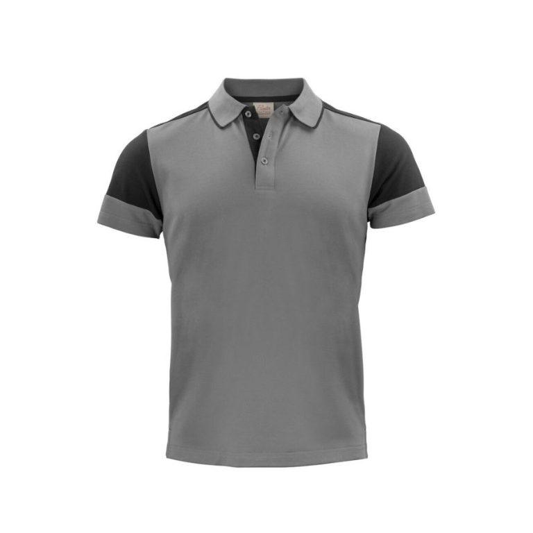 POLO HOMBRE BICOLOR · CINTA A CONTRASTE EN CUELLO Y ABERTURAS · 200 GSM · ANTRACITA NEG DEL