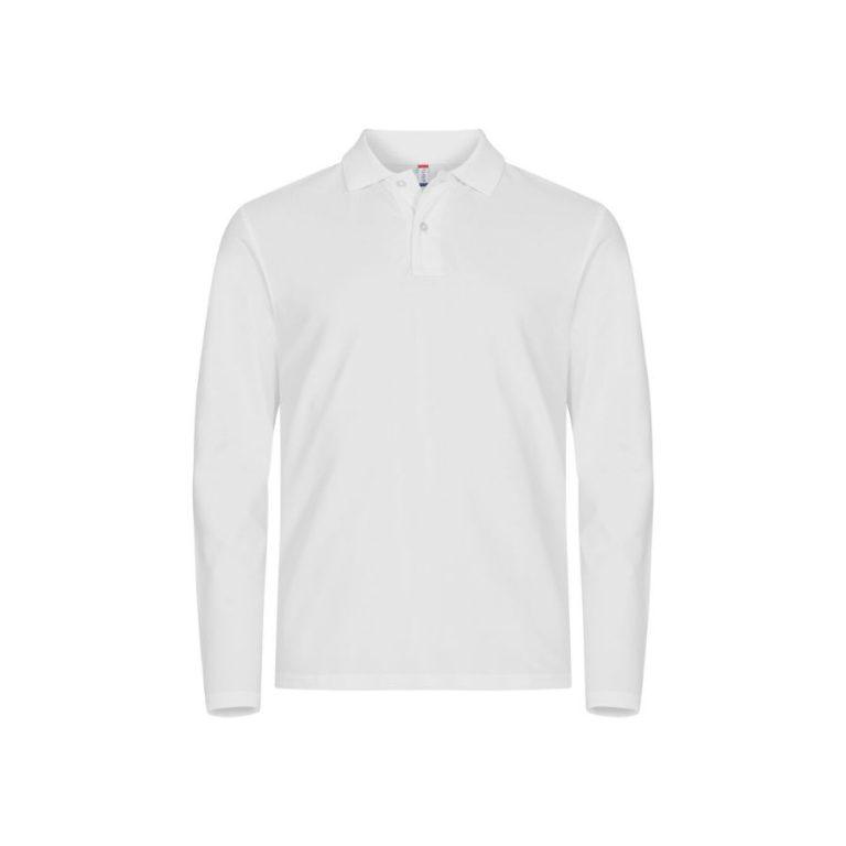 POLO HOMBRE DE MANGA LARGA · ALTA CALIDAD · BUENA ELASTICIDAD · 215 GSM · PRE-ENCOGIDO MARINO DEL