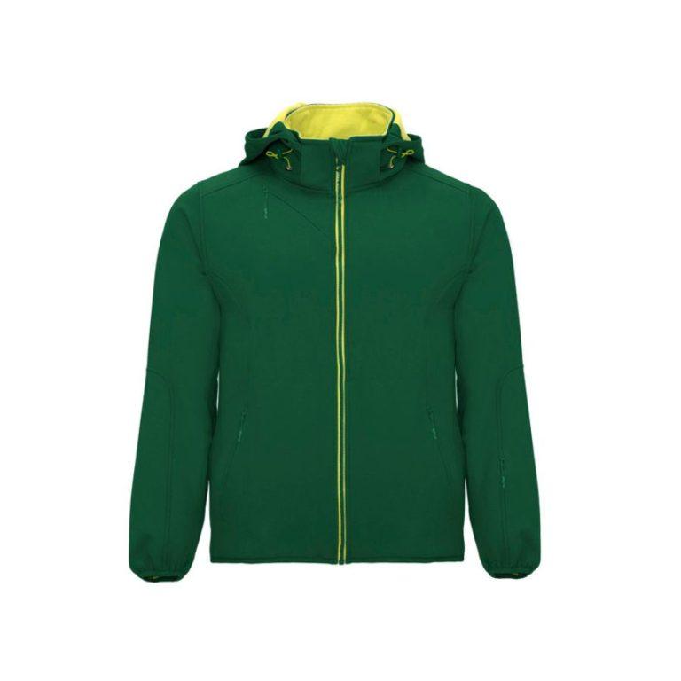 SOFTSHELL DEPORTIVO · TEJIDO POLAR DOBLE CAPA · 300GSM · EXTRA CÁLIDO · ELÁSTICO VERDE FRONT