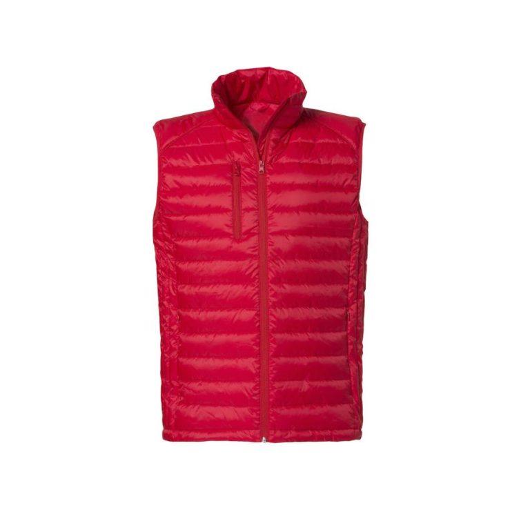 CHALECO DE HOMBRE LIGERO · RELLENO ACOLCHADO · 3 BOLSILLOS EXTERIORES Y 2 INTERIORES · ADAPTADO PARA AURICULAR · HUDSON VEST ROJO DEL