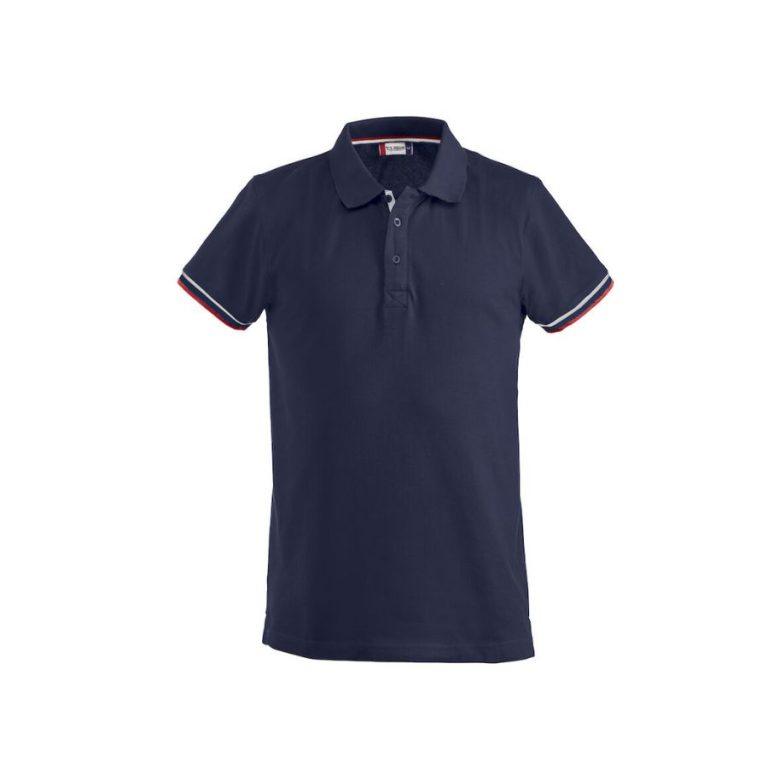 POLO HOMBRE PIQUÉ · MANGA CORTA CON RIBETE TRICOLOR · 100_ ALGODÓN PEINADO · 190 GSM · NEWTON M MARINO DEL