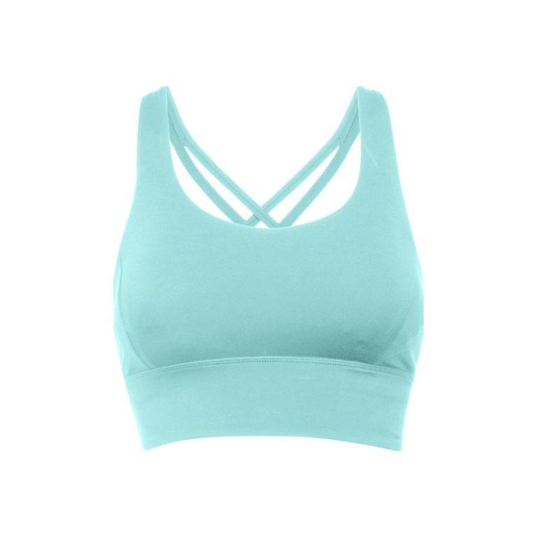 TOP DEPORTIVO · ALTA SUJECIÓN · TIRANTES ENTRELAZADOS · COPAS EXTRAÍBLES · 6666 VERDE MENTA FRONT