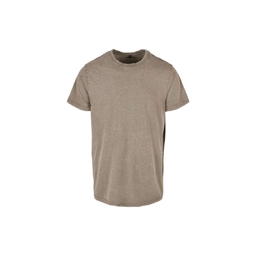 CAMISETA MANGA CORTA · CUELLO REDONDO ACANALADO · LAVADO ÁCIDO · 100% ALGODÓN · 180 GSM · BY190