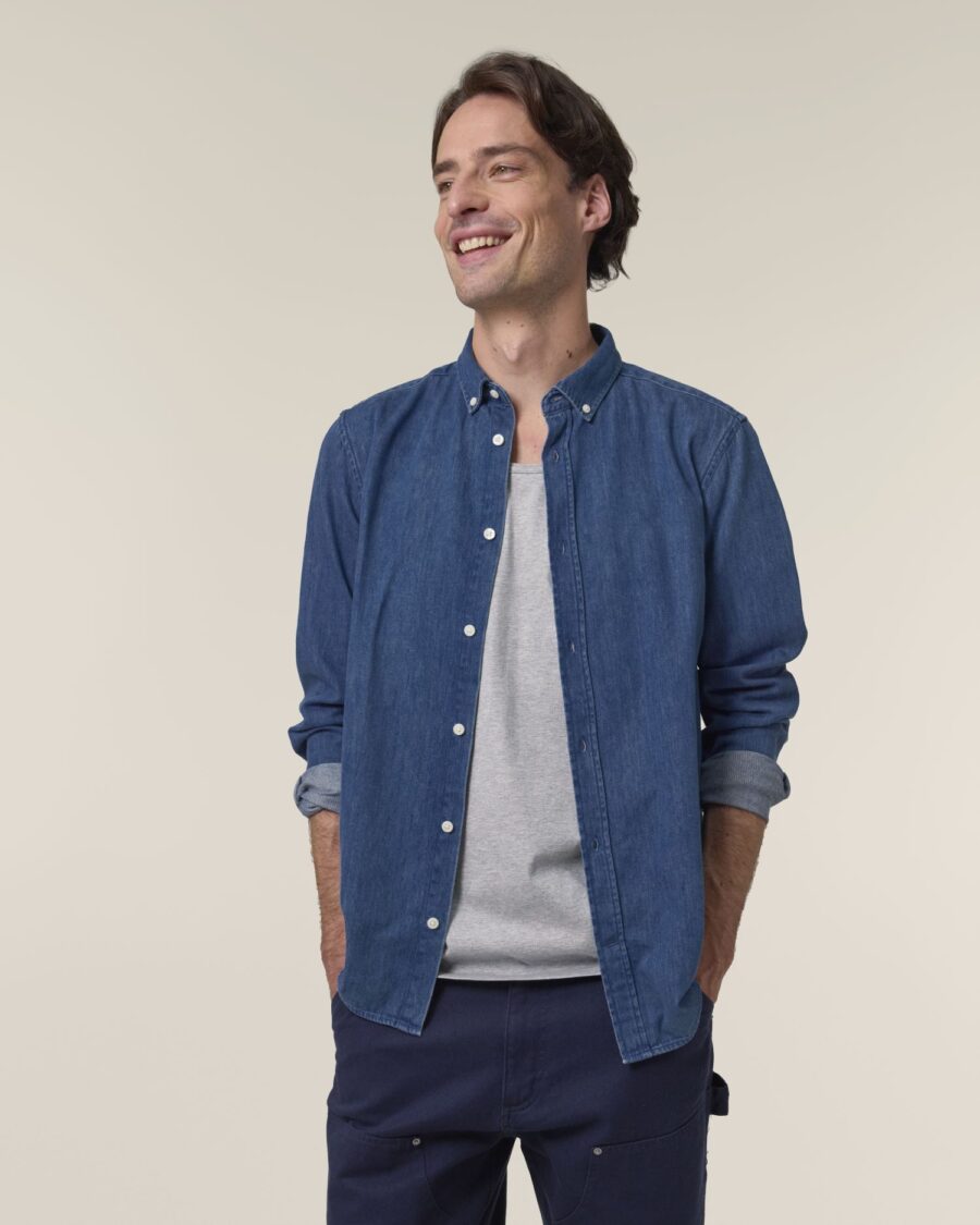 CAMISA DENIM HOMBRE 235GSM | STWM967