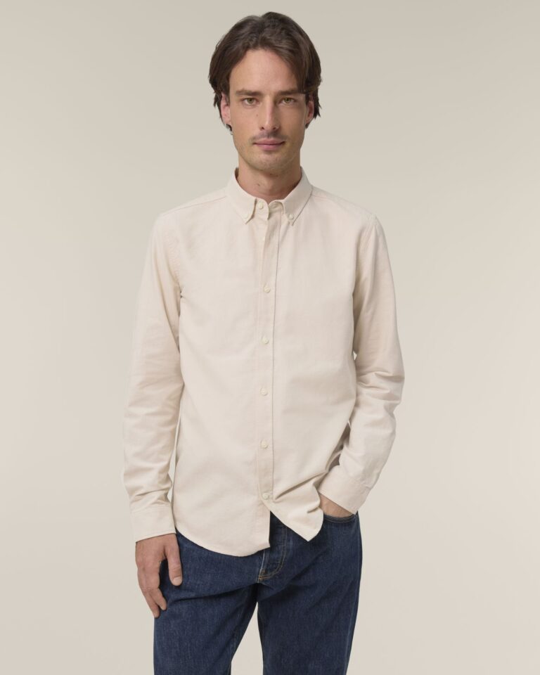 Stanley Oxford Shirt - Beige Oxford Studio Front
