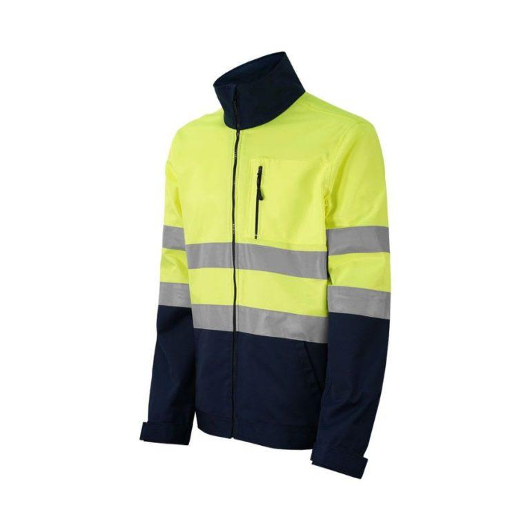 Cazadora Alta Visibilidad Combinada Amarillo Fluor-Azul Marino