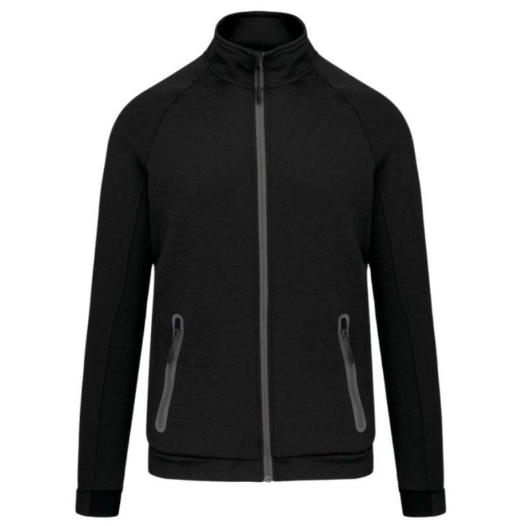 Chaqueta Deportiva · Tejido Elegante y Suave · 310 GSM Negro