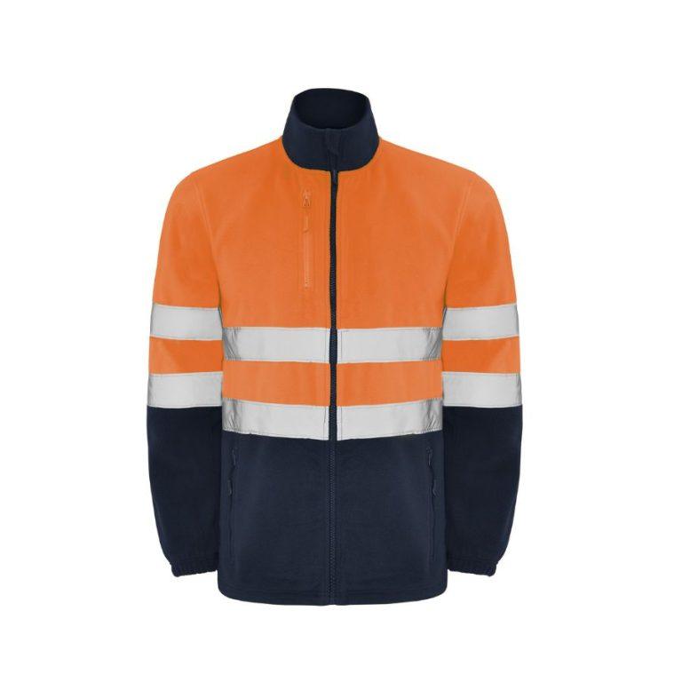 Chaqueta Polar Alta Visibilidad Azul Marino-Naranja Fluor