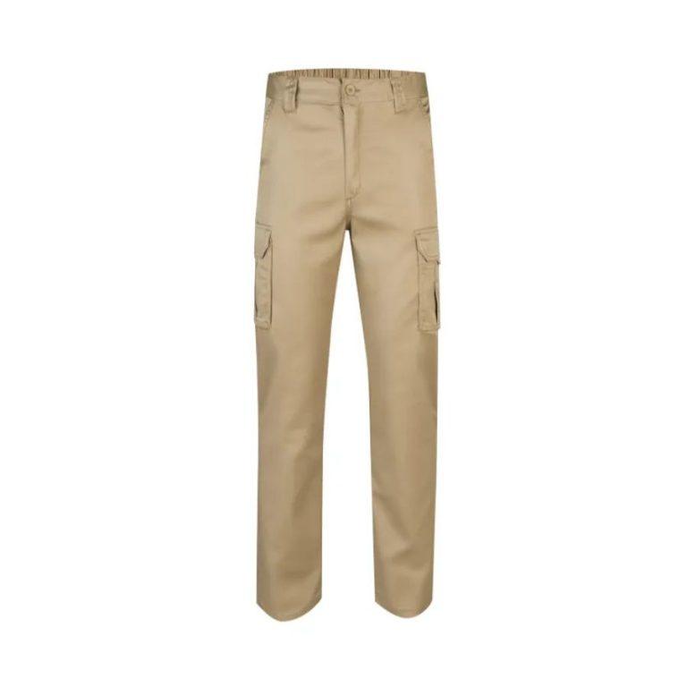PANTALÓN MULTIBOLSILLOS ELÁSTICO INVIERNO · 290GSM · DOBLE COSTURA · 6 BOLSILLOS · A103005S BEIGE ARENA FRONT