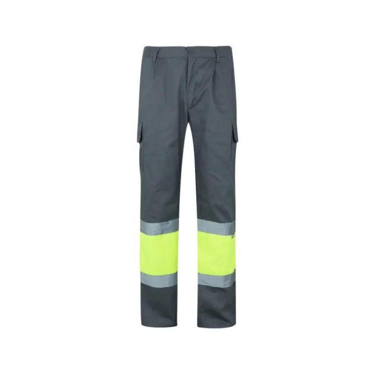 Pantalón Alta Visibilidad Reforzado Amarillo Fluor-Gris