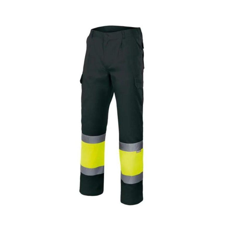 Pantalón Alta Visibilidad Reforzado Amarillo Fluor-Gris