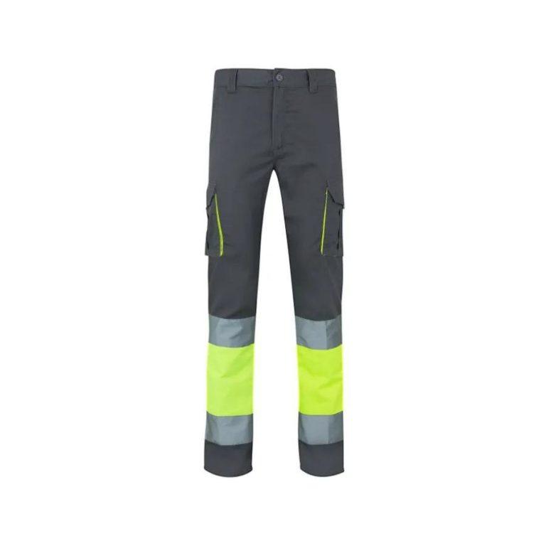 Pantalón Elástico Alta Visibilidad Reflatex Amarillo Fluor-Gris Front
