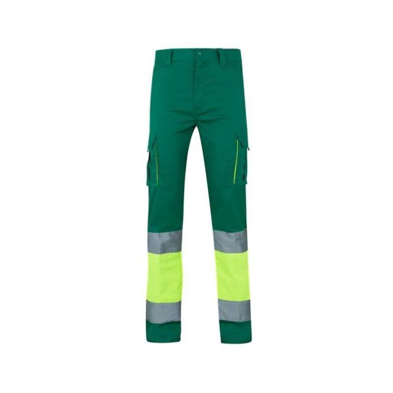 Pantalón Elástico Alta Visibilidad Reflatex Amarillo Fluor-Gris Front