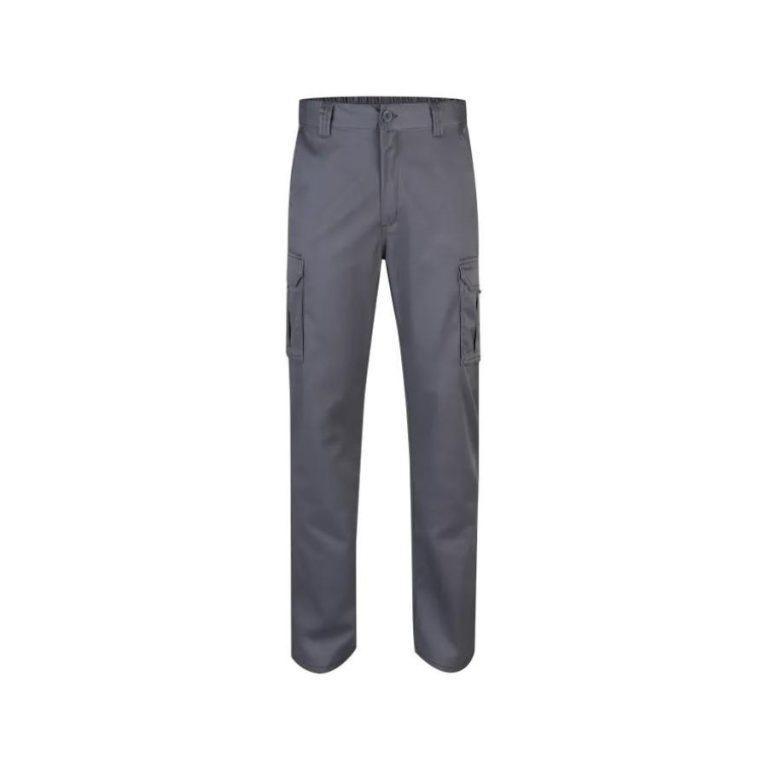 Pantalón Multibolsillo Elástico Verano Gris Front