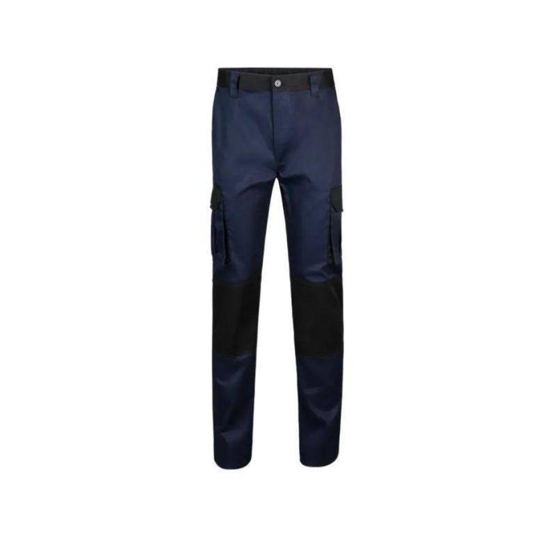 Pantalón Multibolsillos Bicolor Gris-Negro Front