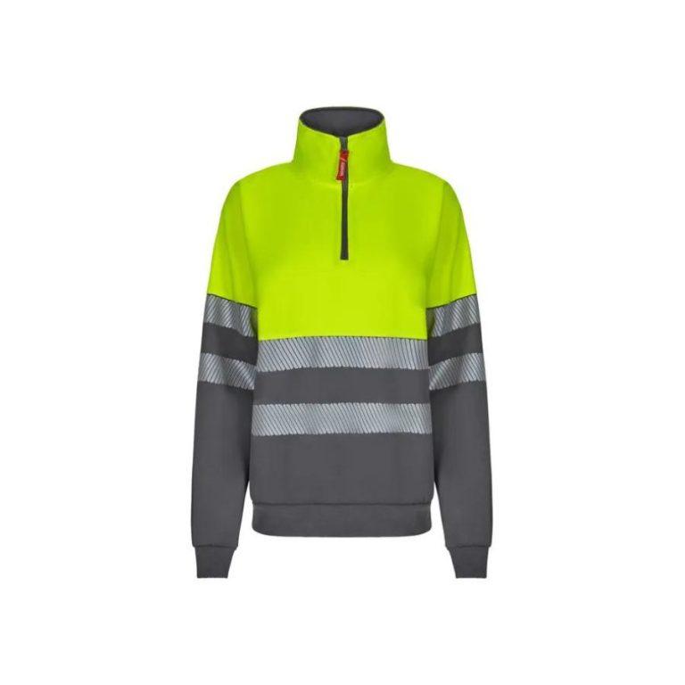 Sudadera Alta Visibilidad Bandas Segmentadas Amarillo Fluor-Gris Front